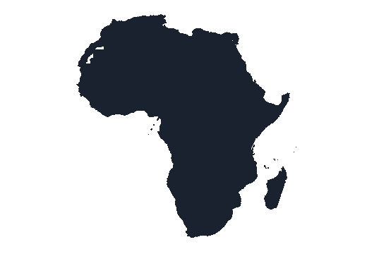 Africa region map silhouette