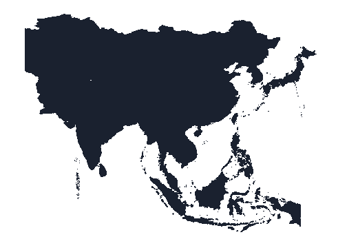 Asia region map silhouette