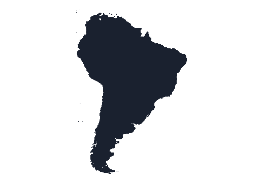 South America region map silhouette